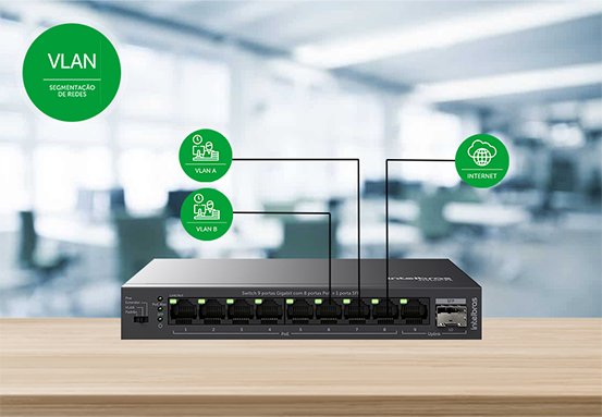 Switch 8p Gigabit Poe+E 2 SFP SG 1002