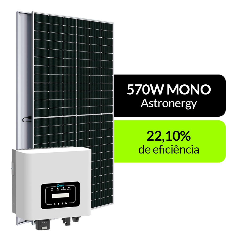 Kit Energia Solar 2.85 kWp com Inversor DEYE 3.0kW MONO - Fibrocimento - Módulo ASTRONERGY 5x 570Wp