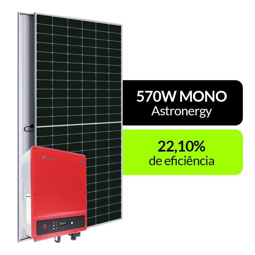 Kit Energia Solar 9.12 kWp com Inversor GOODWE 8.5kW MONO - Cerâmico ou Colonial - Módulo ASTRONERGY 16x 570Wp