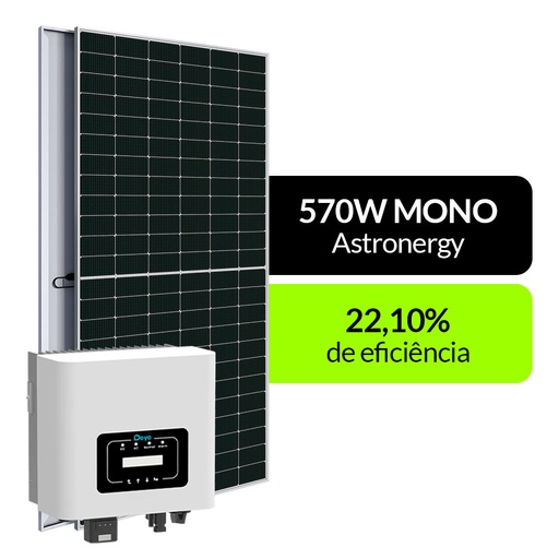 Kit Energia Solar 3.42 kWp com Inversor DEYE 3.0kW MONO - Fibrocimento - Módulo ASTRONERGY 7x 570Wp